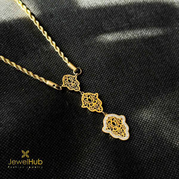 Triple Hamsa Necklace