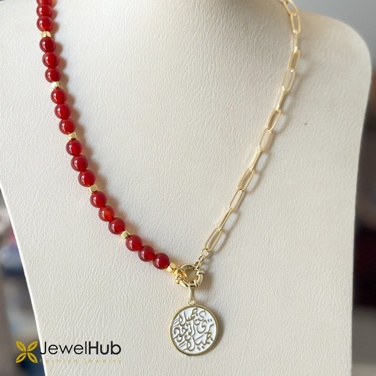 Crimson Glow Locket Necklace