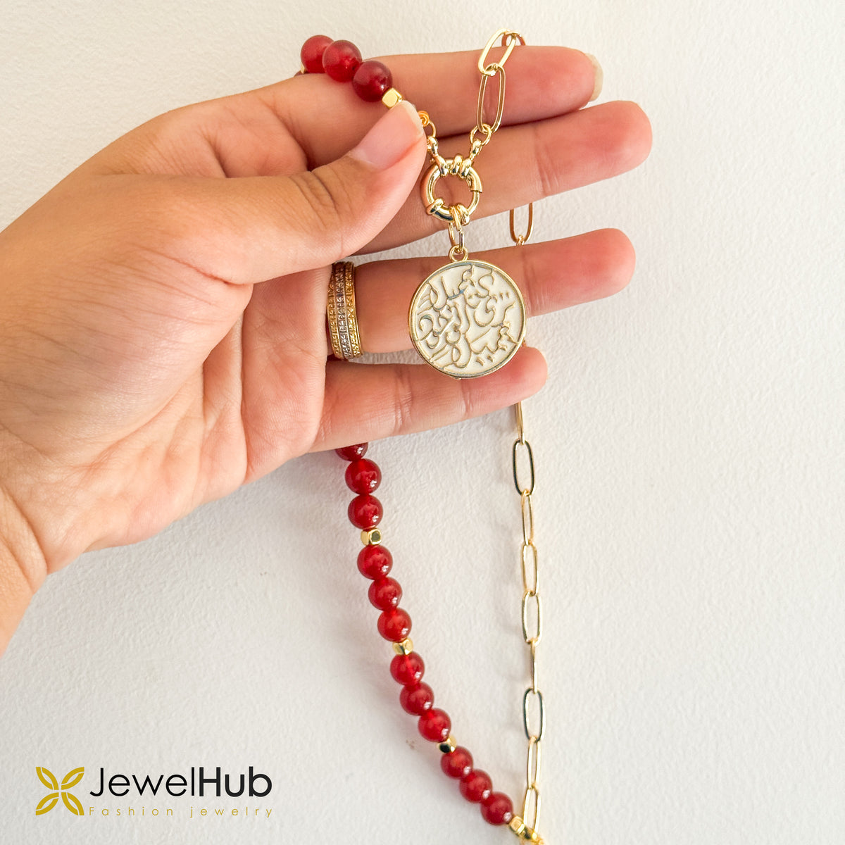 Crimson Glow Locket Necklace