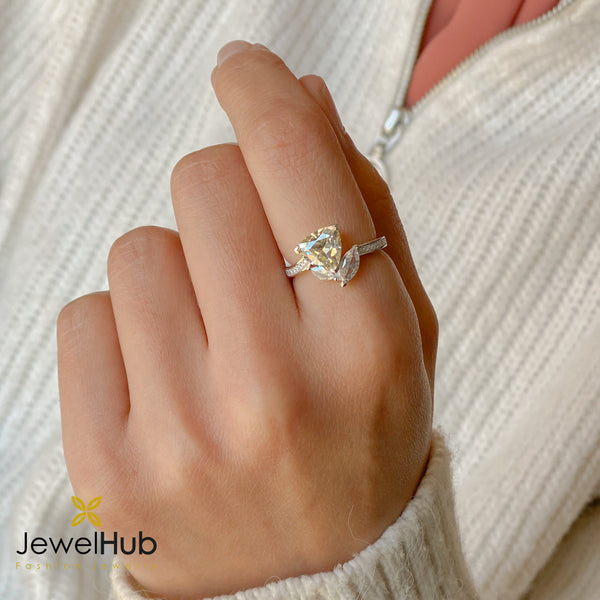 Marquise Trillion Bypass Moissanite Ring