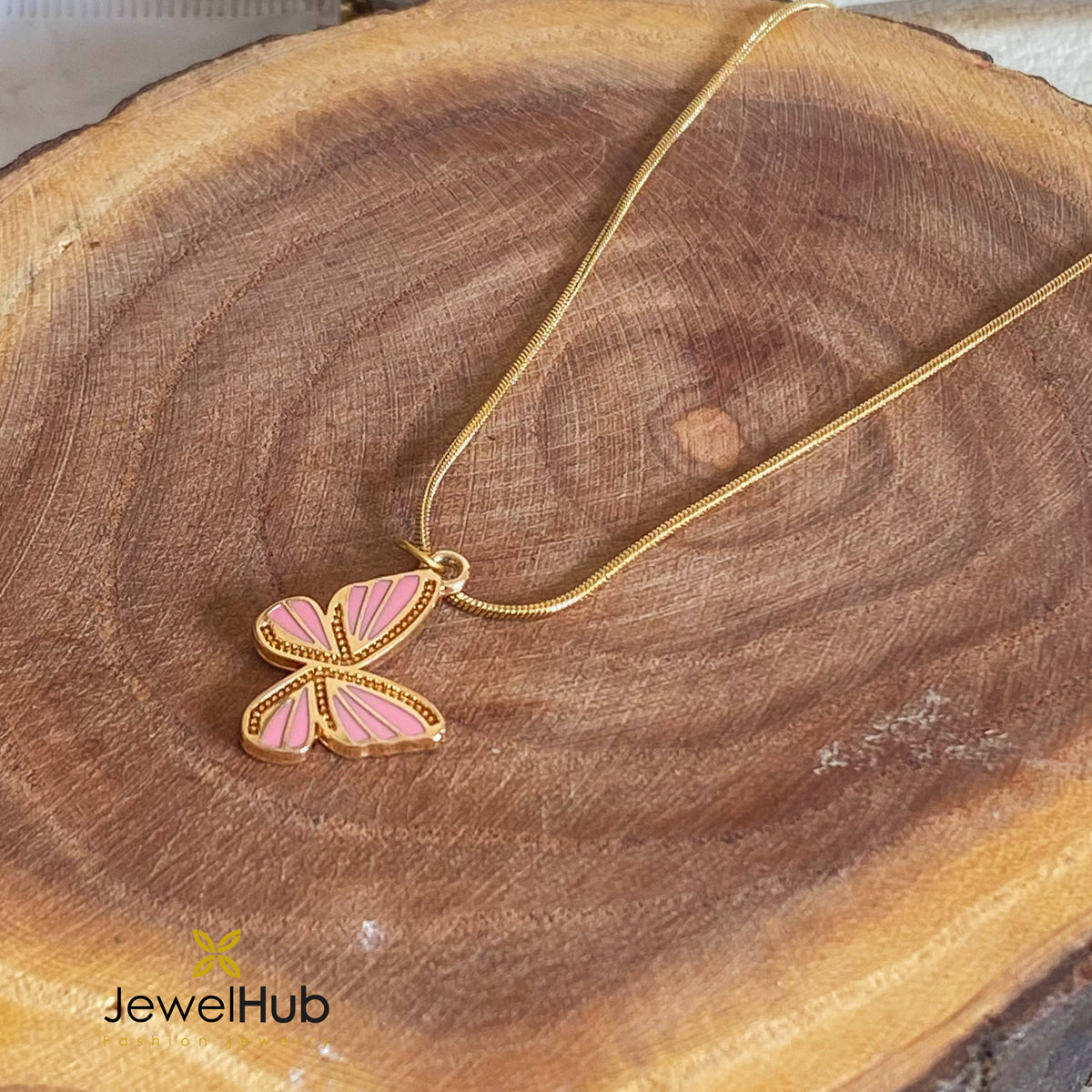 Pink Butterfly Necklace