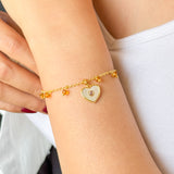 Gold Beaded Heart Bracelet
