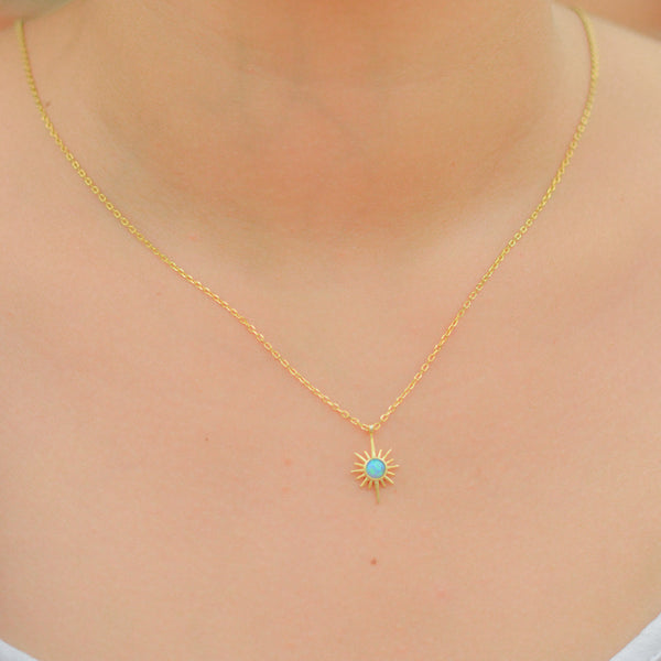 Turquoise Sunburst Necklace