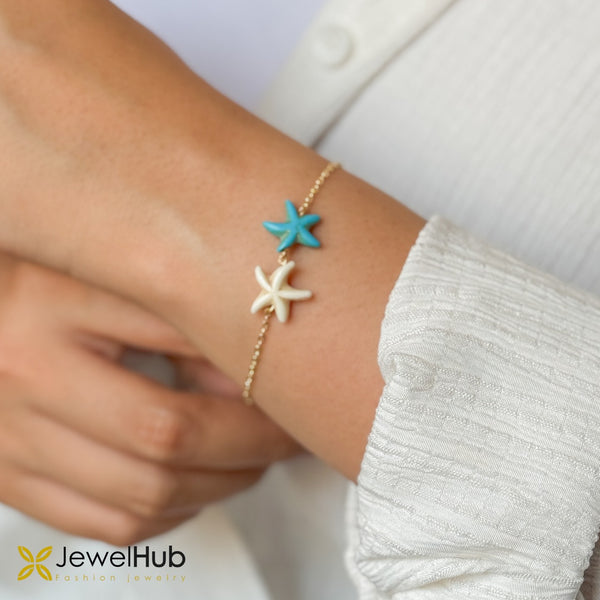 Turquoise and White Sarfish Charms Bracelet