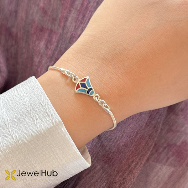 Lotus Colored Enamel Bracelet