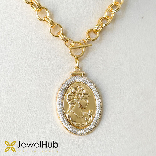 Cameo CZ Necklace