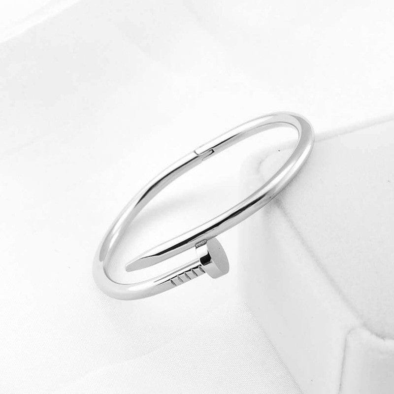 Silver Nail Twist Bangle