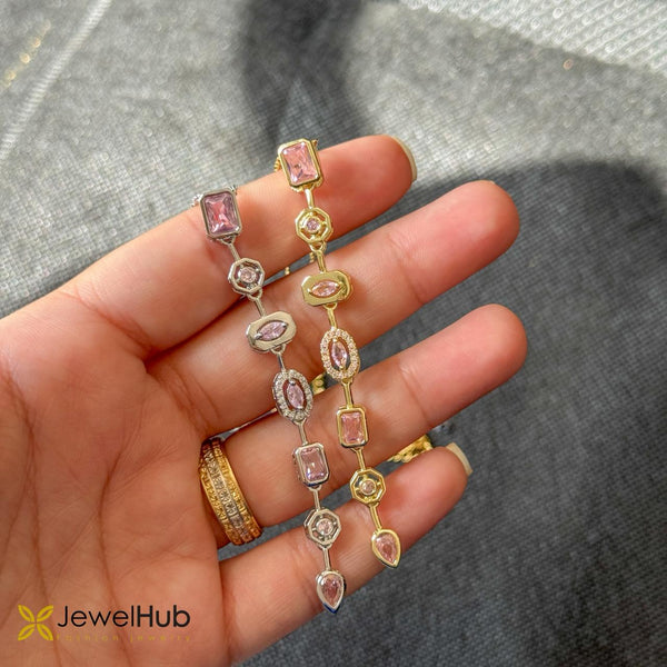 Colored Y Necklace with Multicolored Zircon Stones