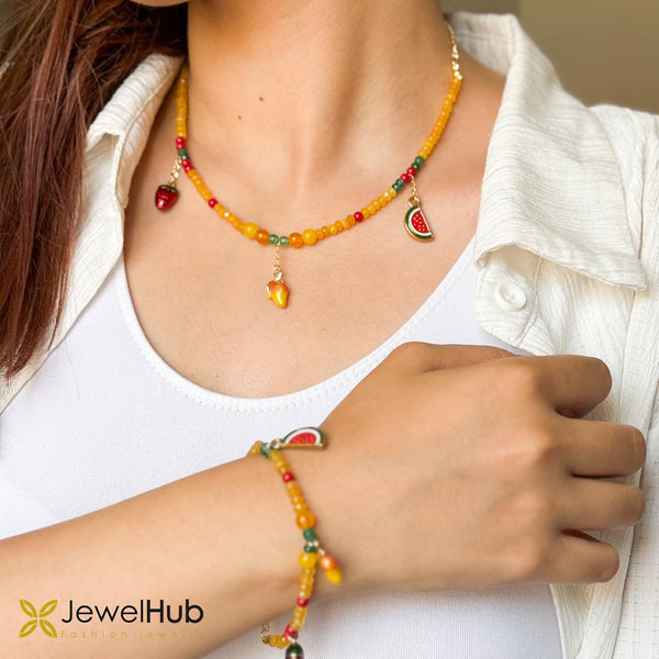 مجموعة العقيق الاصفر فواكه الصيف الملونة