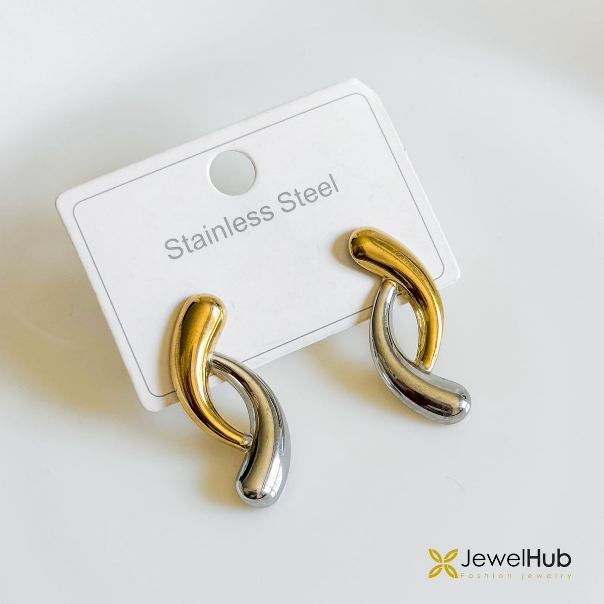Two-Tone Hoop Earrings