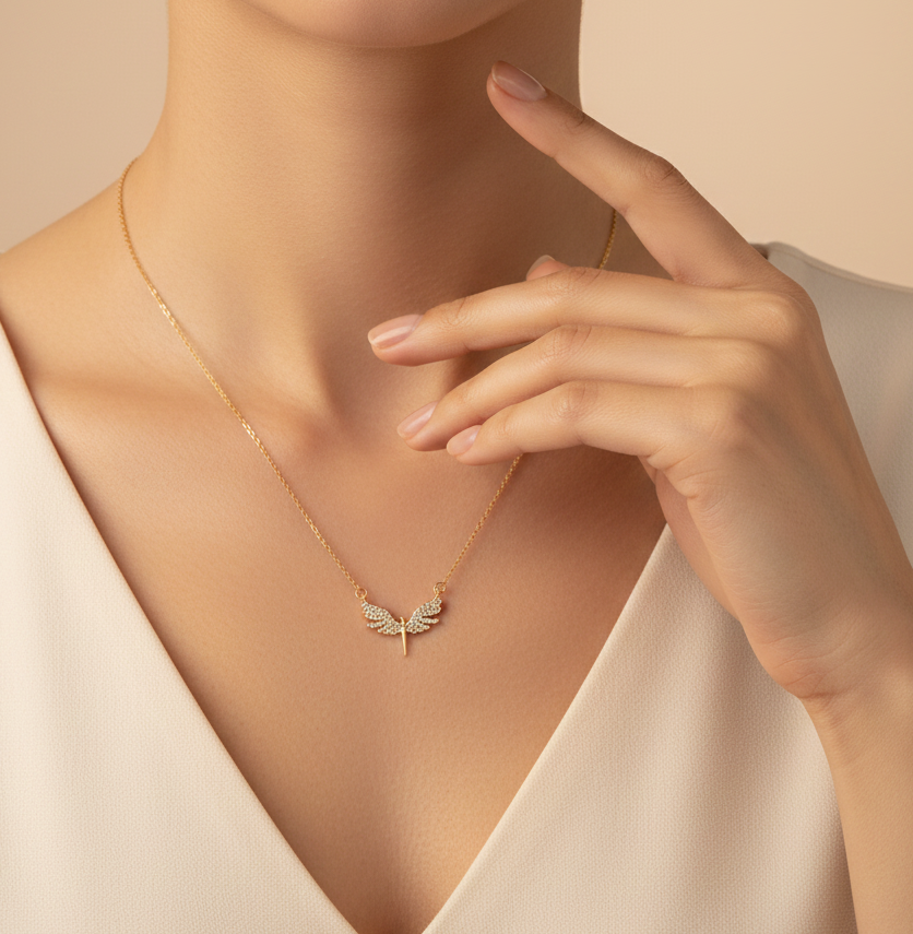 Minimalist Angel Wings Necklace