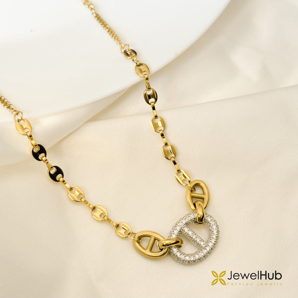 Pave Diamond Mariner Link Chain Necklace