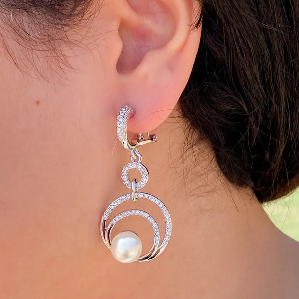 Infinity Pearl Drop Earring