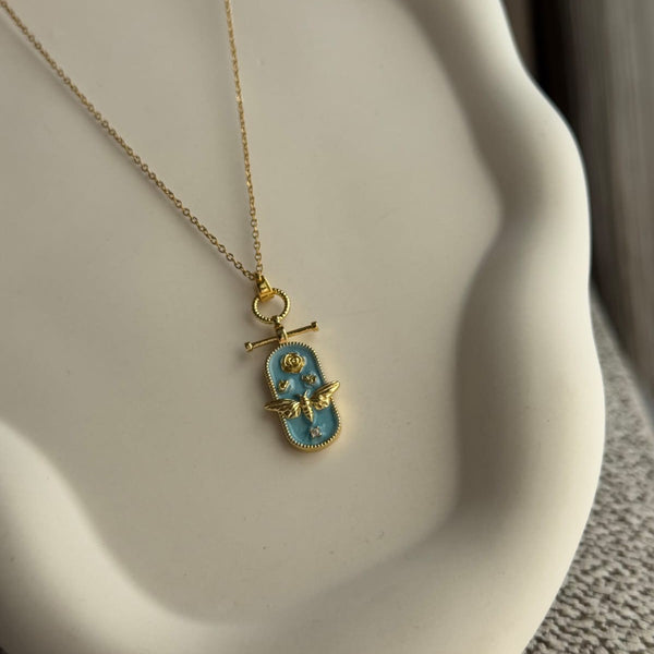 Egyptian Bee Charm Necklace