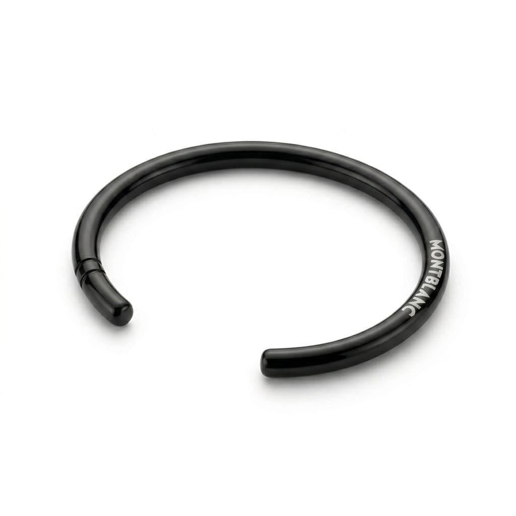 Men's Black Edge Open Cuff Bracelet