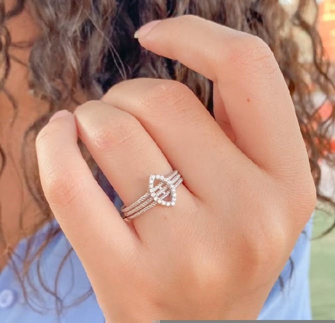 Triple Cable Eye Ring Silver 925