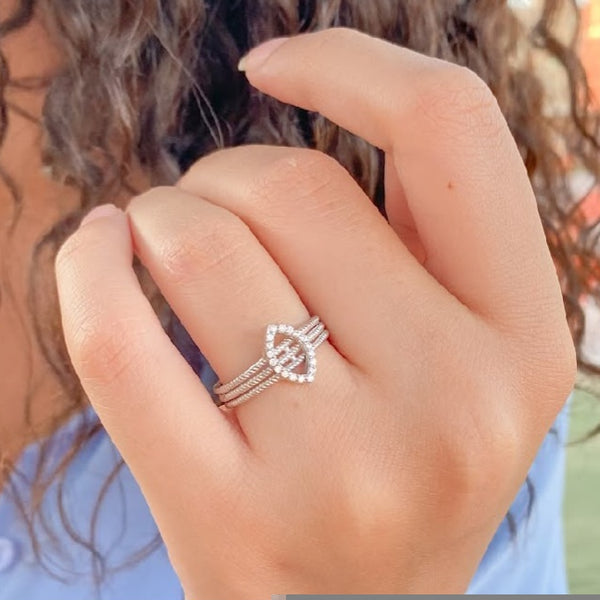 Triple Cable Eye Ring Silver 925