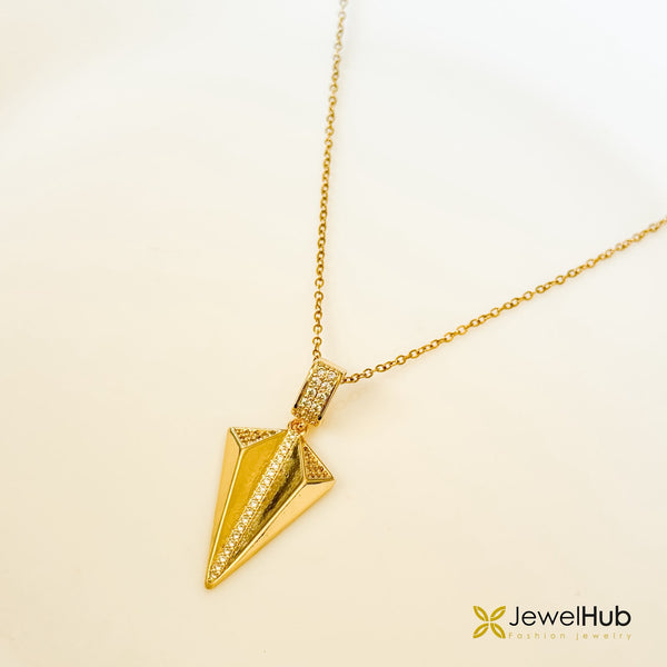 Edgy Gold Pendant Necklace