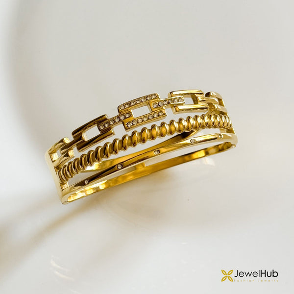Elegant Multilayer Crystal Cuff Bangle