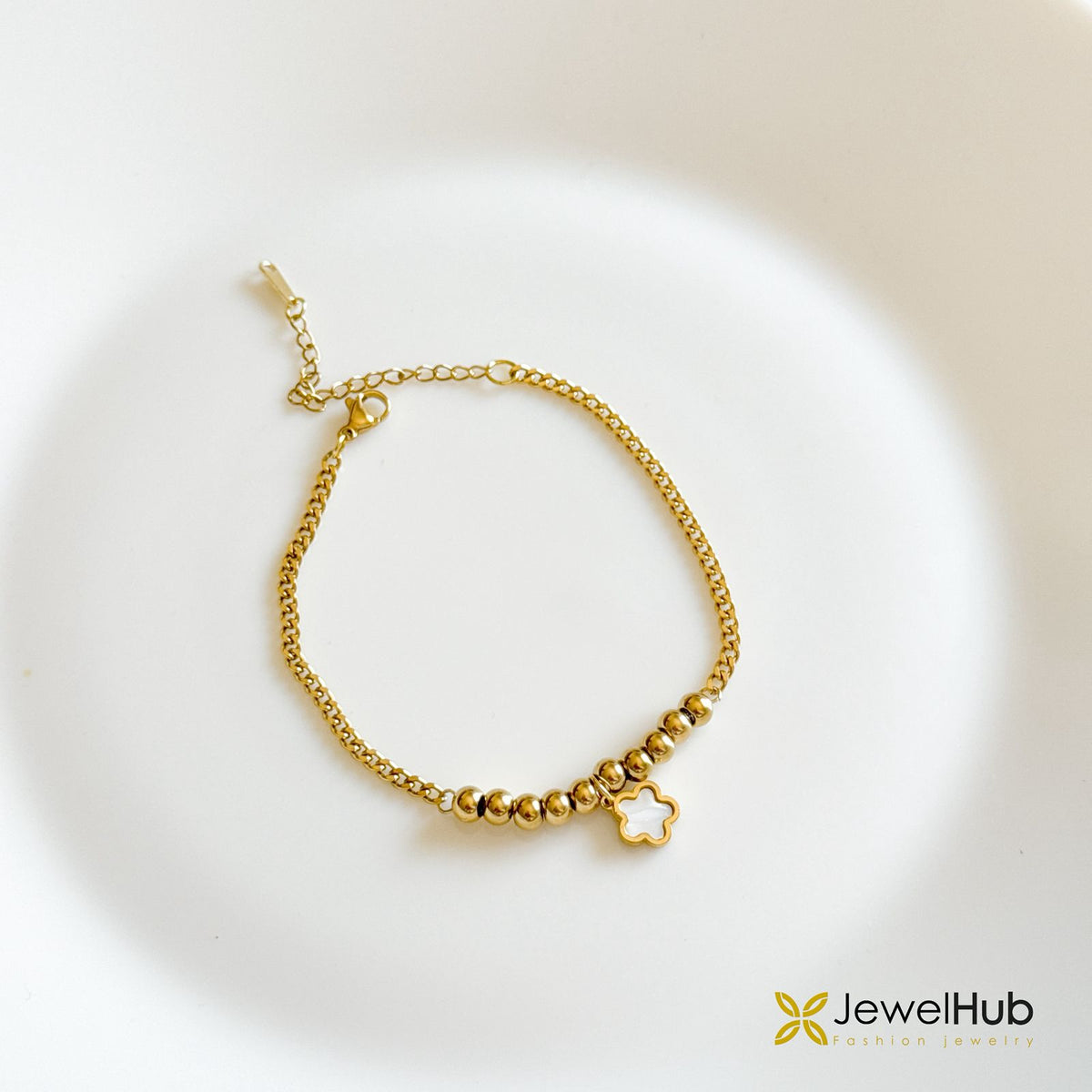 Gold Clover Charm Bracelet
