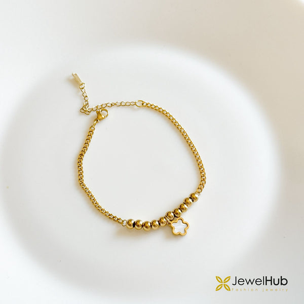 Gold Clover Charm Bracelet