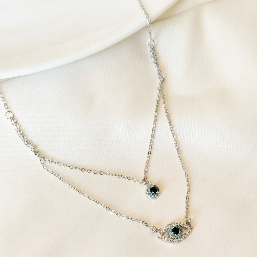 Two layer Evil Eye Necklace