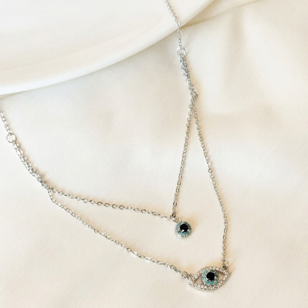 Two layer Evil Eye Necklace
