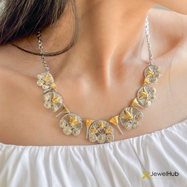 Lotus Petals Silver Necklace