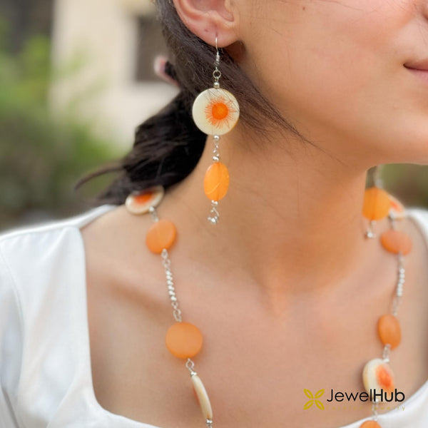 Sunset Bloom Long Pendant Necklace