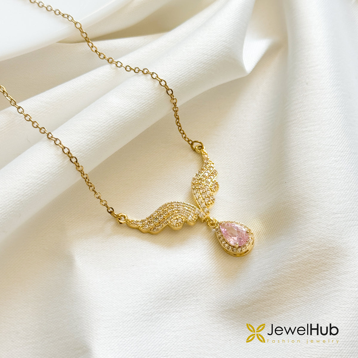 Pink Winged Bird Necklace
