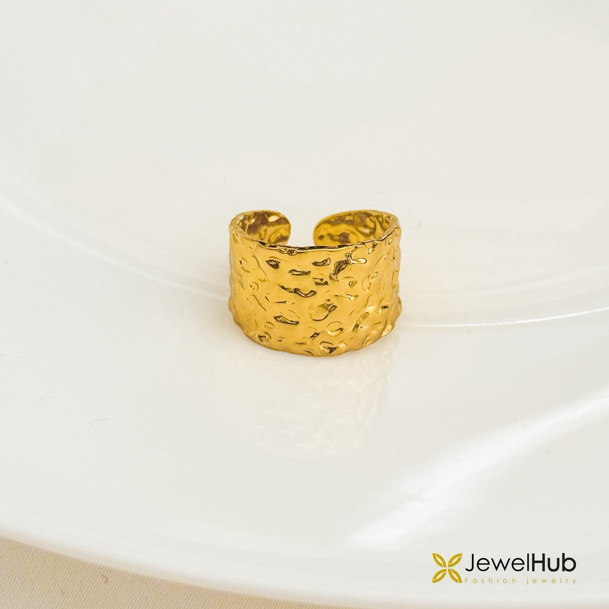 Molten Gold Textured Ring