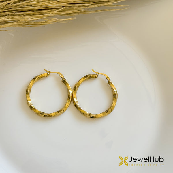 Golden Twist Drop Earrings