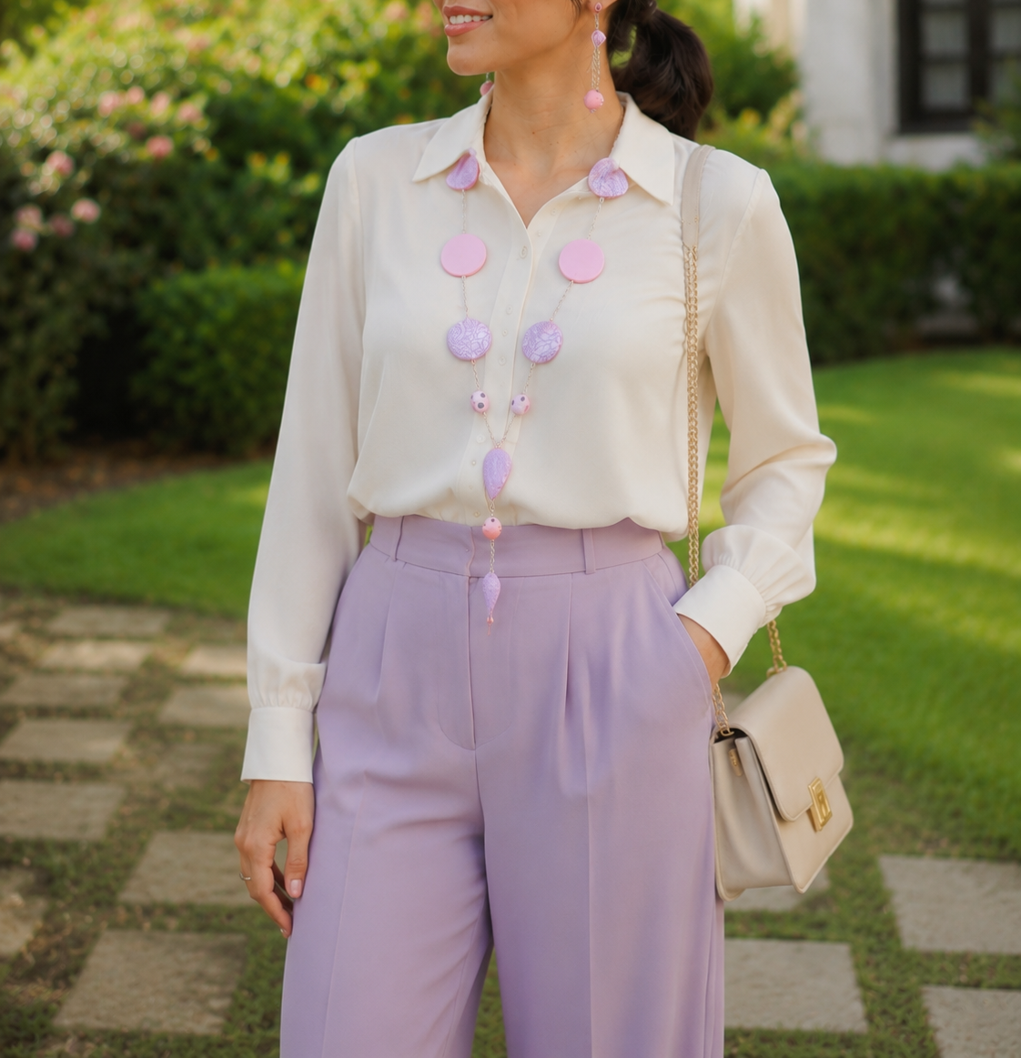 Lavender Bloom Y-Necklace