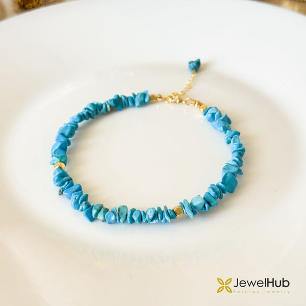 Turquoise Stone Anklet  Handmade