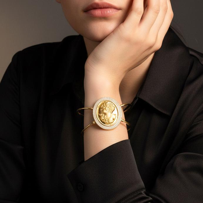 Cameo CZ Necklace/ Bangle