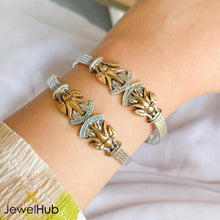 Load image into Gallery viewer, Lotus Bangle Sterling Silver