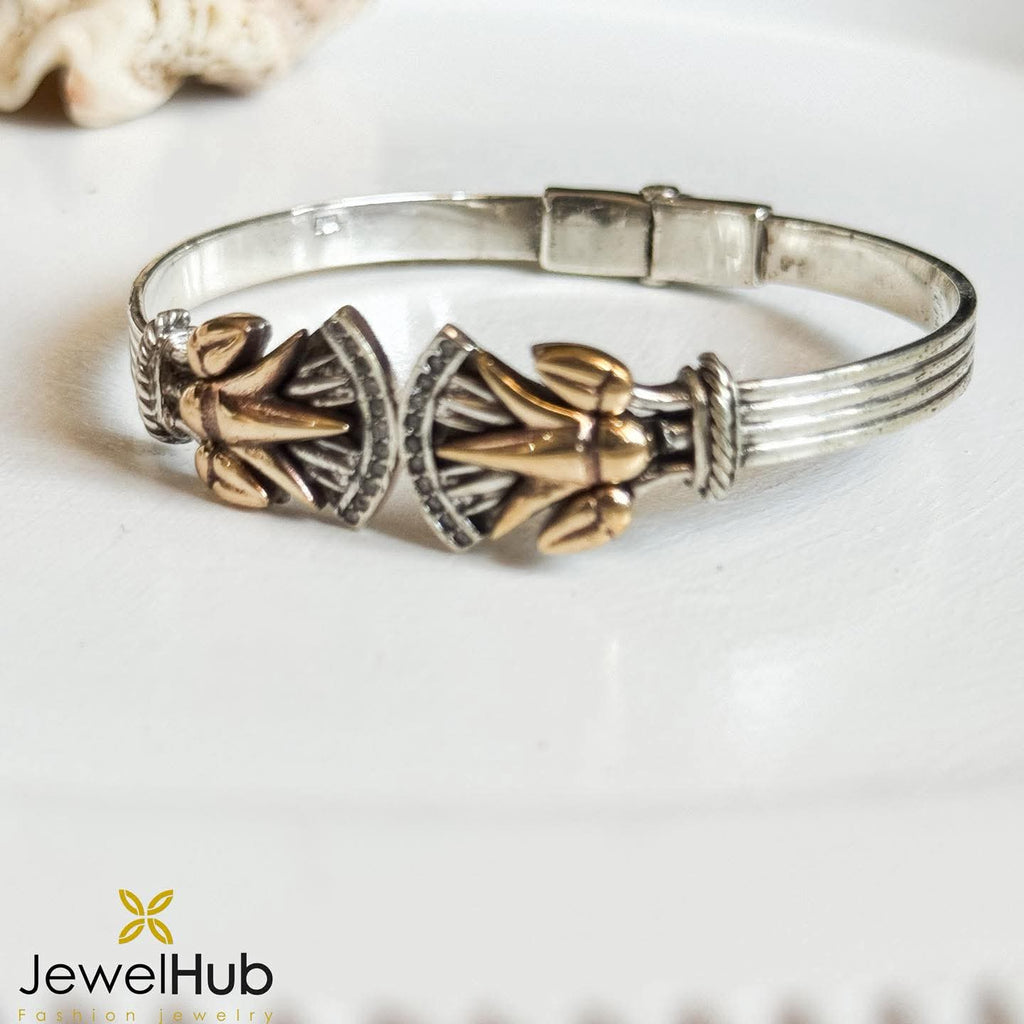 Lotus Bangle Sterling Silver