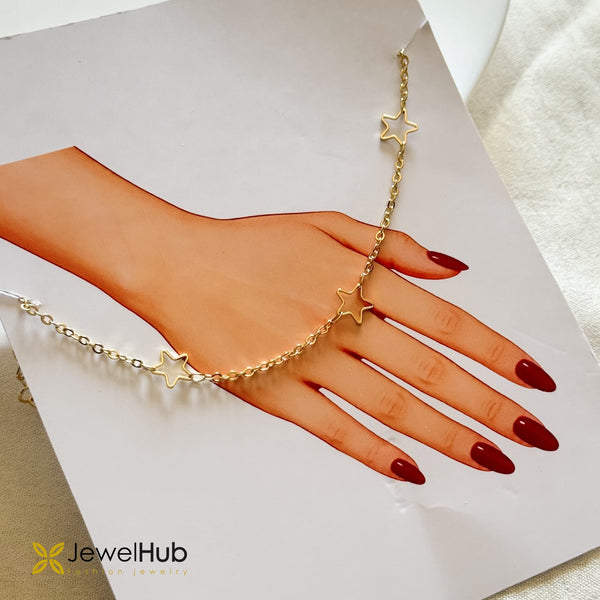 Gold Cutout Star Station Bracelet – Dainty Multi-Star Chain