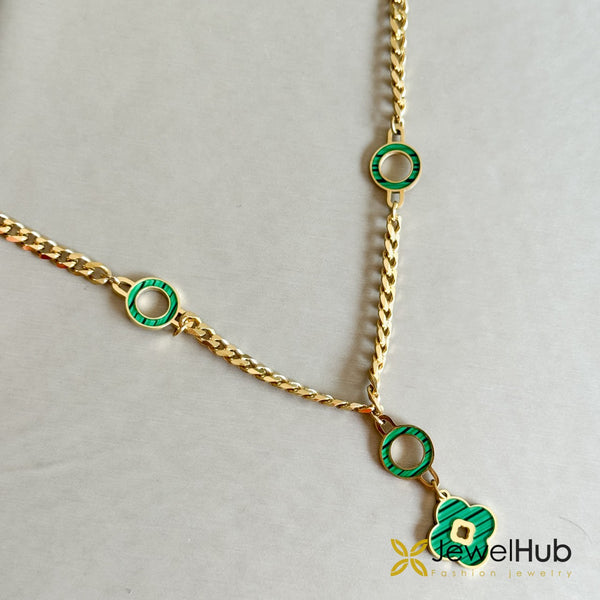 Emerald V-C Blossom Necklace