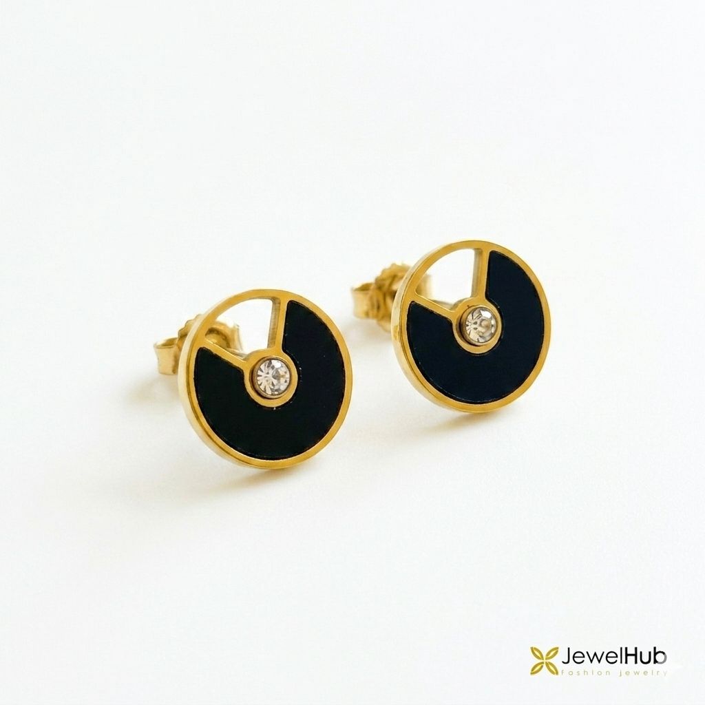 Scarlet Circle Studs Earrings