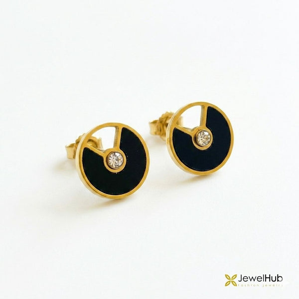 Scarlet Circle Studs Earrings