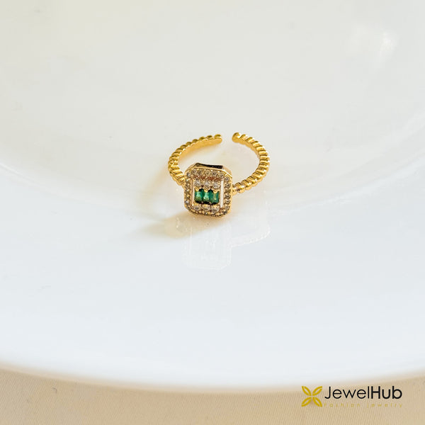 Emerald Halo Ring