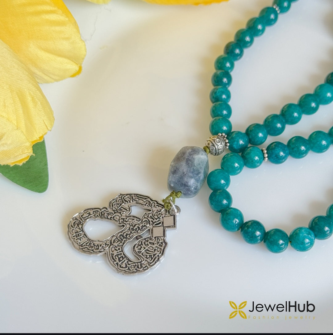 3-in-1 Amazonite Gemstone Rosary, Necklace & Wrap Bracelet