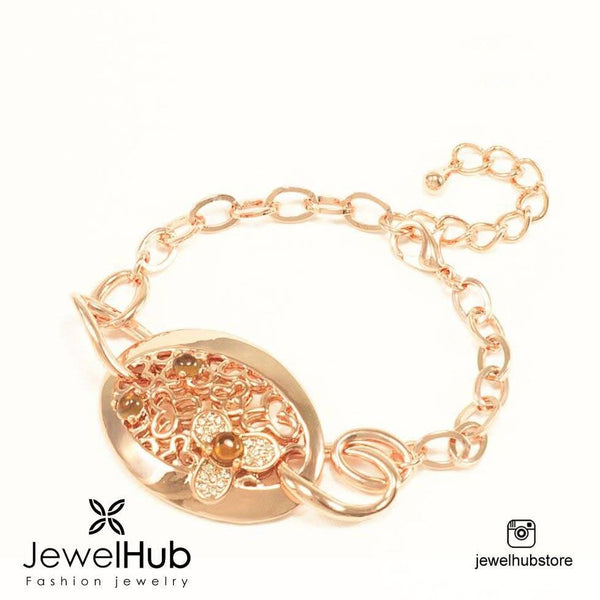 Vintage Rose Gold Statement Bracelet for Women