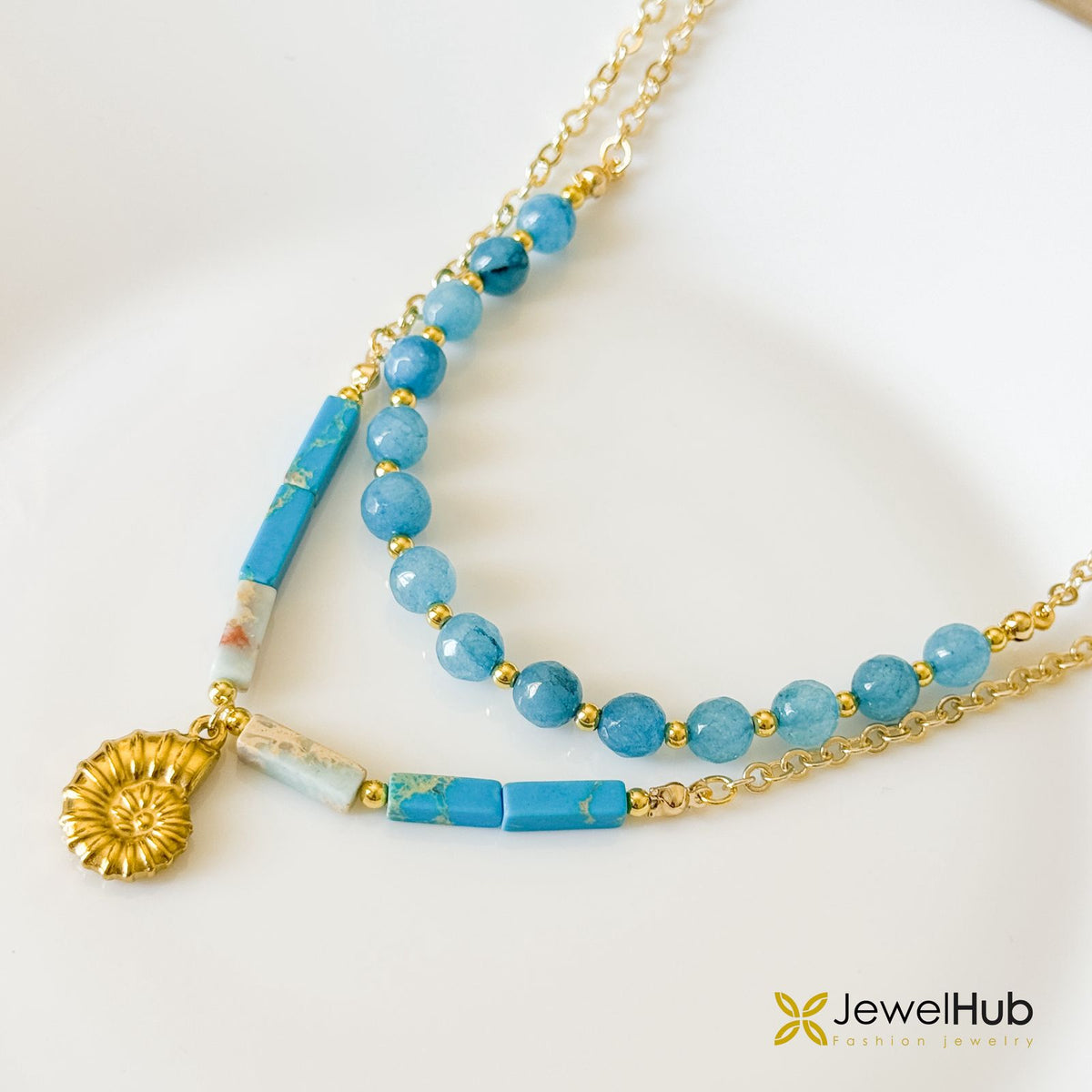 Seashell & Turquoise Necklace