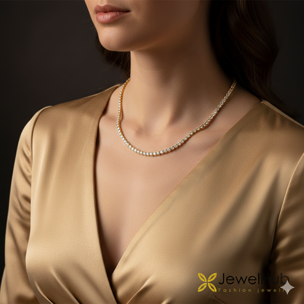 Tennis Silver Necklace – Sterling Silver 925