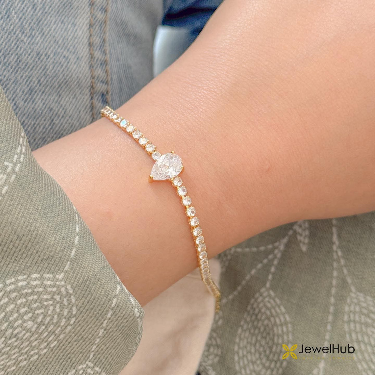 CZ Tear Tennis Bracelet