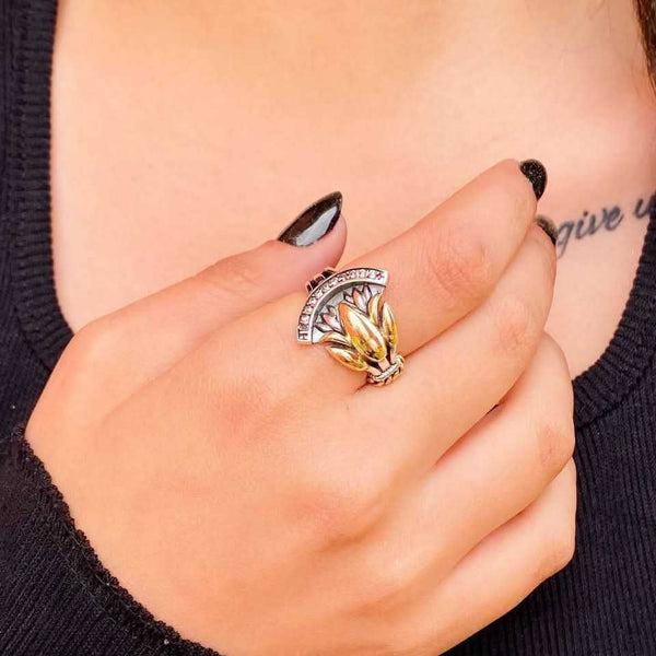 لوتس خاتم الفضة الاسترليني