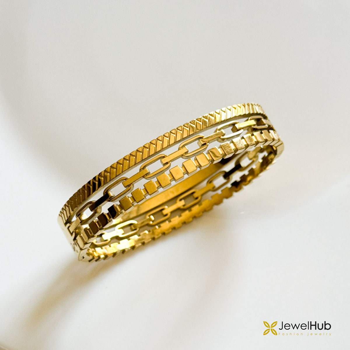 Luxury Layered Gold Chain Bangle