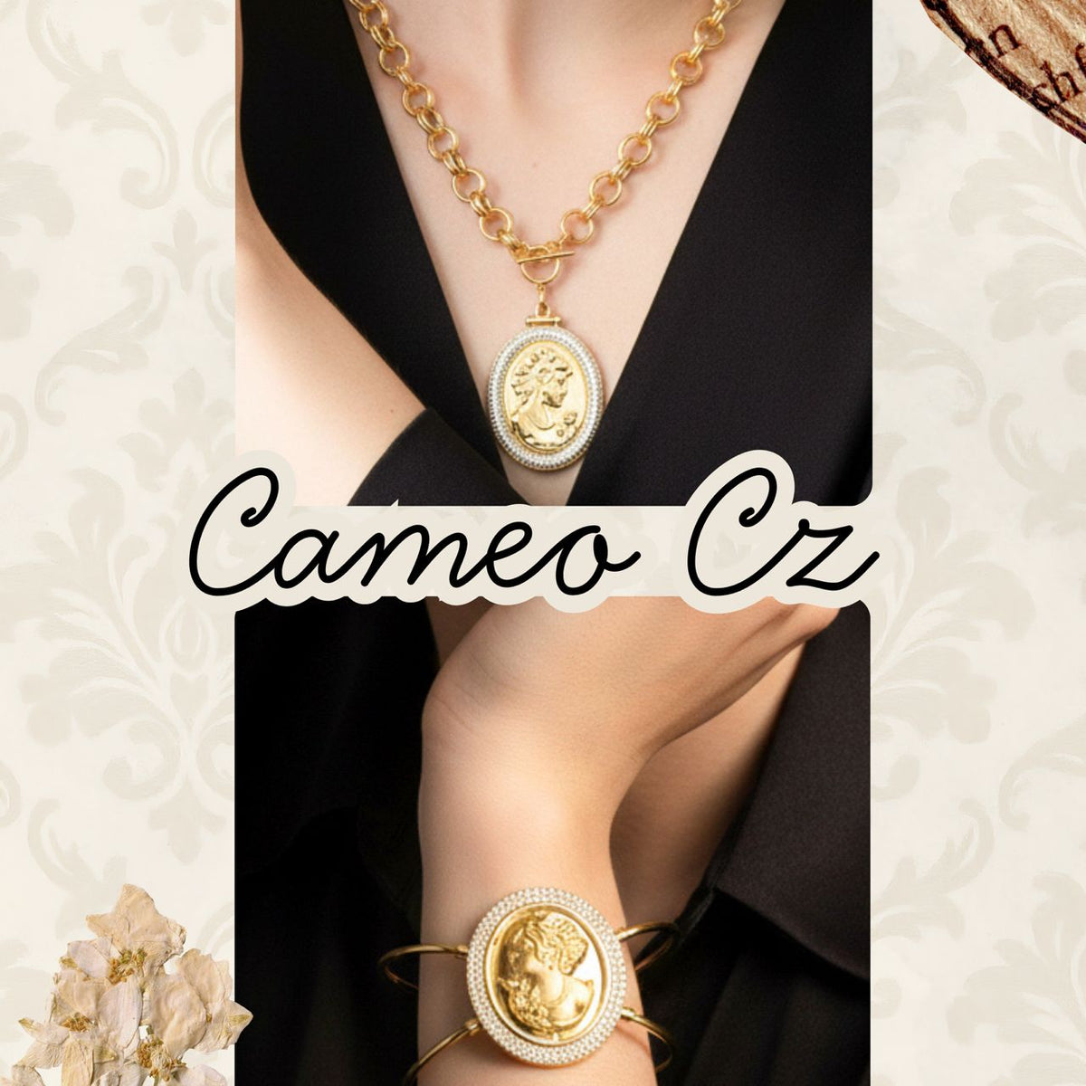 Cameo CZ Necklace/ Bangle